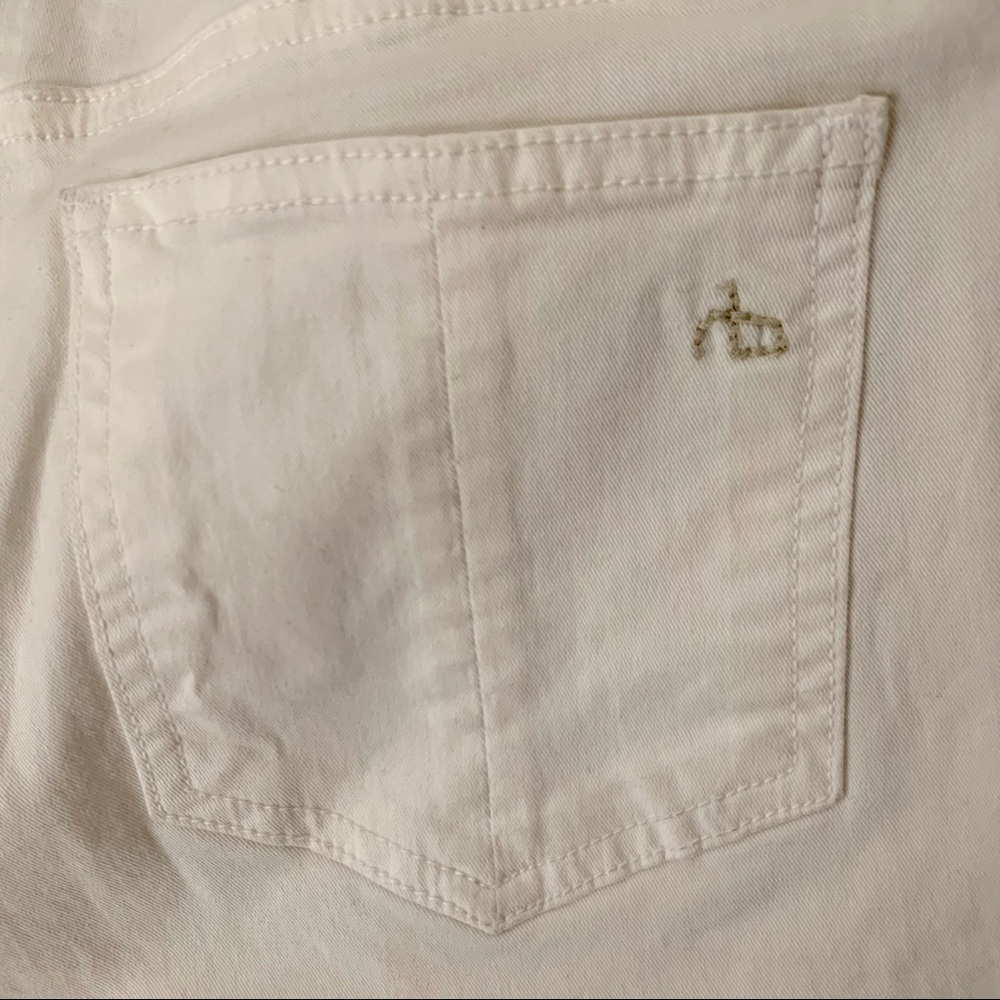 New RAG & BONE For INTERMIX Black White Tuxedo Skinny Jeans Zipper Size 24 - Picture 13 of 14